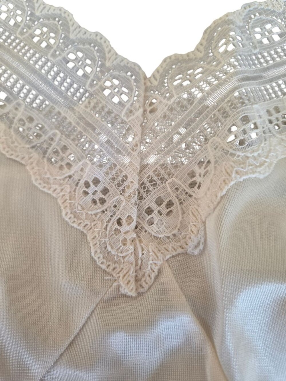 Vtg Coquette Antron Full Slip Ivory Lace Trim Nylon Size 46 USA-Made New - Picture 12 of 12